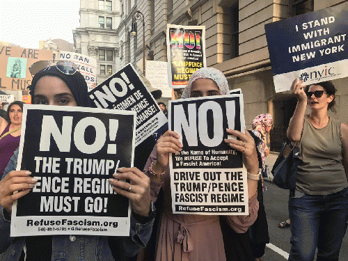 Protesting the Muslim Ban and the fascist regime, New York City, June 26., From ImagesAttr