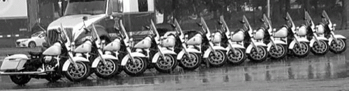 a row of Harleys, From ImagesAttr