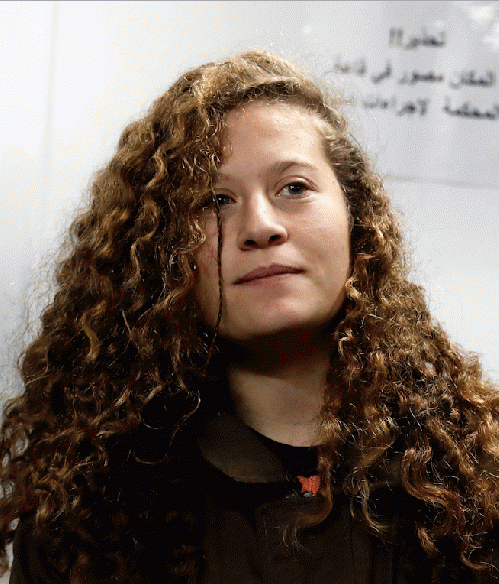 Ahed Tamimi at Ofer MIlitary Court Jerusalem. Jan 2018