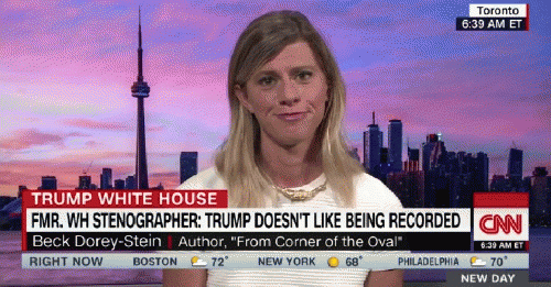 Former White House stenographer Beck Dorey-Stein speaking with CNN's 'New Day' on Wednesday morning., From ImagesAttr