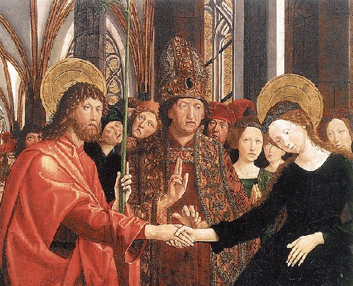 Betrothal of the Virgin (1495-1498) by Michael Pacher