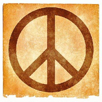 Peace Grunge Sign - Sepia