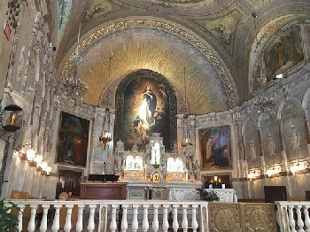 Sanctuary at Notre Dame de Bonsecours Chapel in Old Montreal/Vieux Porte de Montre'al.