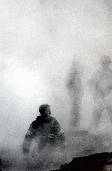 Firefigher Smoke World Trade Center New York City 9 2001, From WikimediaPhotos