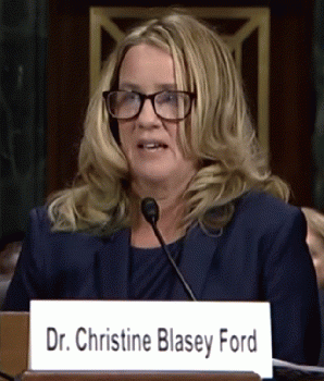 Dr Christine Blasey Ford during exchange with US Senator Dick Durbin 09 (cropped)