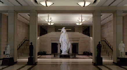 Plaster cast of the Statue of Freedom in Emancipation Hall  at the Capitol Visitor Center