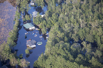 Surrounded by water flowing out of the Cape Fear River in the eastern part of North Carolina, Sept. 17. Surrounded by water flowing out of the Cape Fear River in the eastern part of North Carolina, Sept. 17.