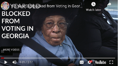 92-year old Christine Jordan has been voting in same county since 1968, now denied the right to vote,without explanation