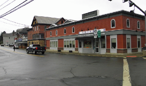 Main St., Hancock, NY and the Lourdes Primary Care Clinic where half the patients are on Medicaid (photo by Sally Zegers), From ImagesAttr