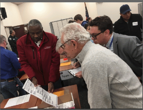 Leon County Florida conducting the hand-count phase of the 2018 recounts.