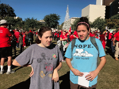 Two of my daughters marching in support of their teachers on December 15 Two of my daughters marching in support of their teachers on December 15
