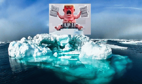 Iceberg image by NOAA, Trump image by Jaques Tilly, From ImagesAttr