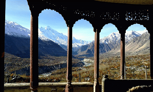 The glorious view of the Hunza Valley and snow-capped mountains from the top of Baltit Fort., From ImagesAttr