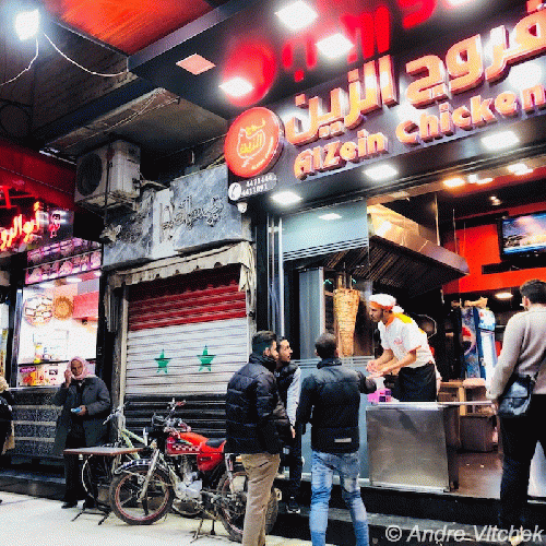 Just eating out at night in Damascus, From ImagesAttr