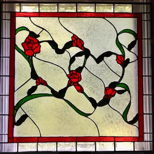 stained glass created by Gary White for Judy, on their 5th anniversary, 2001 stained glass created by Gary White for Judy, on their 5th anniversary, 2001