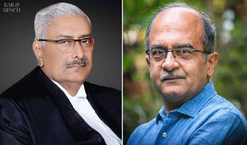 Justice Arun Mishra (left) and Prashant Bhushan, From Uploaded