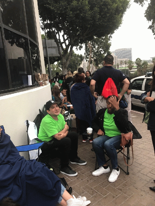 Crowd lines up outside LAUSD Board Room, From Uploaded