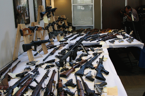 Confiscated firearms, California, 2011