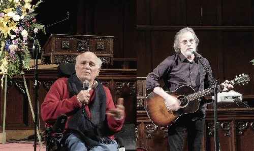 Ron  Ron Kovic and Jackson Brown at Bonpane's Memorial, From Uploaded