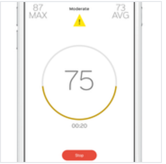 SoundPrint App View of Internal Decibel Meter