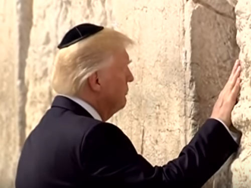 Donald Trump praying at the Western Wall., From InText