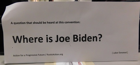 Delegates wanted to know why Biden was missing