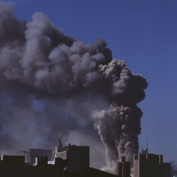 10:28:25 AM - 9.11.2001 -  North Tower WTC1 progressive collapse sequence 10, From FlickrPhotos