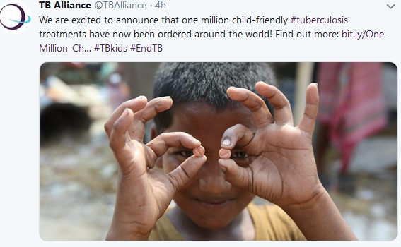 Over 1 million medicines (new child-friendly TB meds) rolled out in 3 years