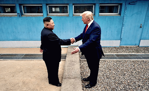 Trump and Kim meet Sunday before Trump became first US president to step on North Korean territory., From Uploaded