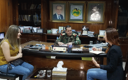 Eva Bartlett sits down for an exclusive interview with the head of the Syrian Arab Army's Political Administration, General Hassan Hassan., From Uploaded