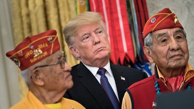 The White House observance of November to honor the white European settlers who initiated the genocide of the Native American peoples in North America fits into Trump's championship of white nationalist causes