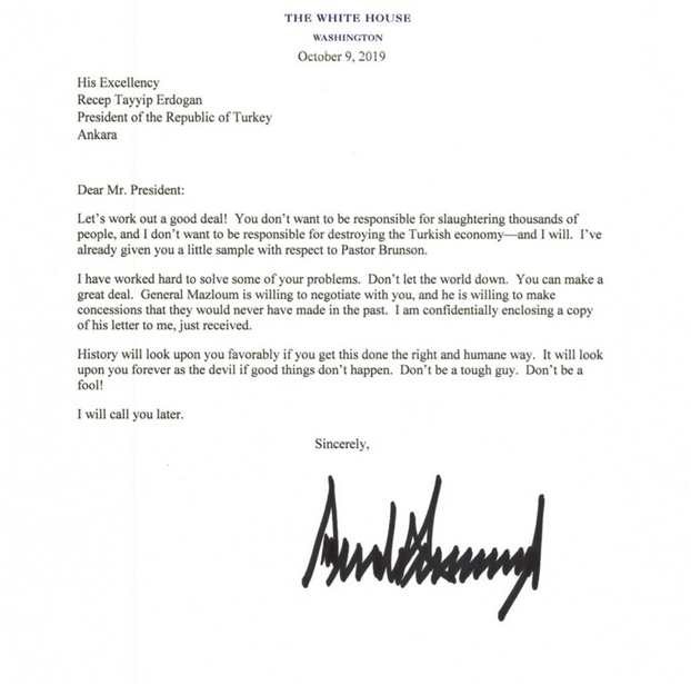 Trump letter to Erdogan