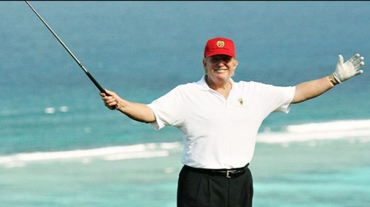 Trump golfing