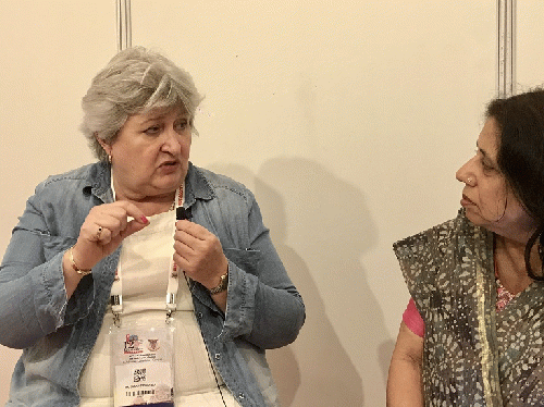 Dr Susan Swindells of UNMC (left) and Shobha Shukla of CNS (right)