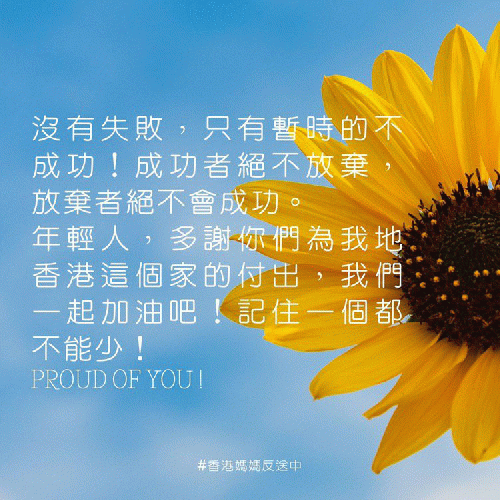 There are many similar examples. Here is a tweet from a HK NGO, also using the Taiwanese sunflower meme,