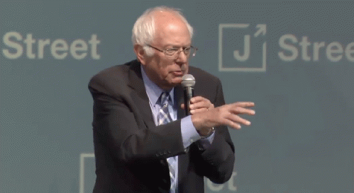 Senator Bernie Sanders speaking at the J Street conference