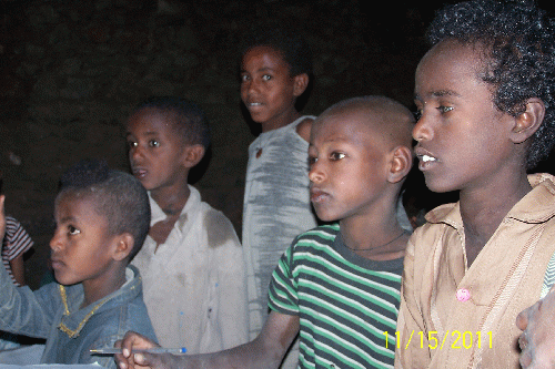 Ethiopian kids in class