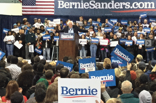 Bernie Sanders speaks at rally at Virginia Wesleyan University 02.29.20