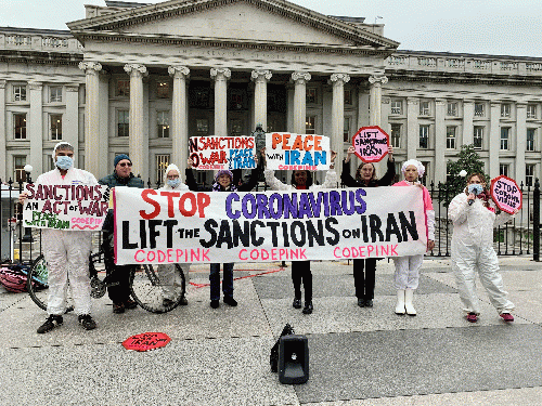 CODEPINK protests outside the Treasury Department., From Uploaded