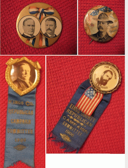 McKinley Roosevelt Taft Hughes -- my own collection, among those given me by our postmaster McKinley Roosevelt Taft Hughes -- my own collection, among those given me by our postmaster