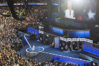 From flickr.com: Hillary Clinton at the DNC as she gives her acceptance speech  