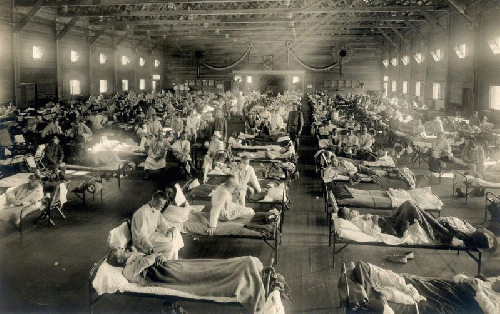 An emergency hospital at Camp Funston, Kansas, 1918., From Uploaded