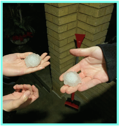 Hail in April, modeled by my son Michael and his sidekick, Emma