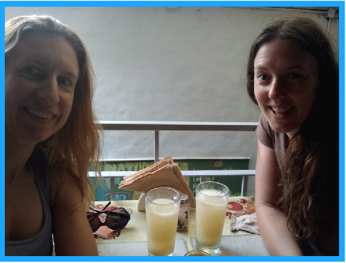 Whitni (right) with friend and travel companion, Carmen, in Buenos Aires