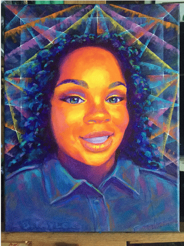 In Memoriam: Soul of Light (Breonna Taylor) 14' x 18' acrylic