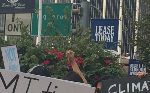 The March For Science passes the LAUSD headquarters on Beaudry Street, From Uploaded