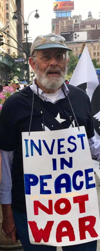 Henry Lowendorf at a rally.