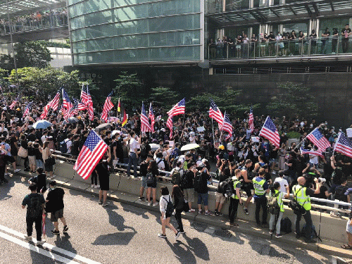 Hong Kong protesters love for the US, From Uploaded