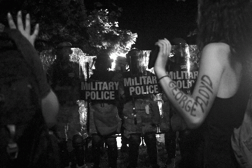 Military police in the streets of Washington.