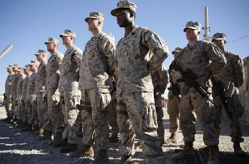 U.S. Marines stand guard during a ceremony in Helmand province Afghanistan U.S. Marines stand guard during a ceremony in Helmand province Afghanistan